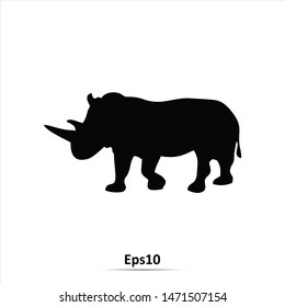 Rhinoceros silhouette. Vector illustration. Eps10