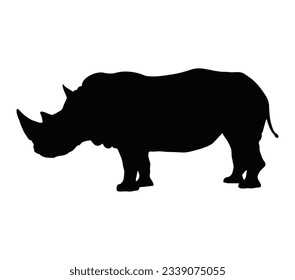 Rhinoceros silhouette vector illustration isolated
