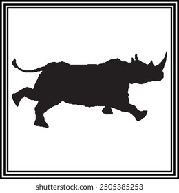 Rhinoceros silhouette vector , wildlife animal illustration.