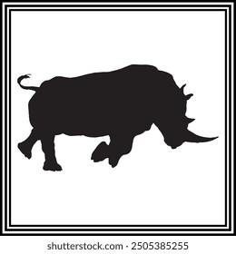 Rhinoceros silhouette vector , wildlife animal illustration.