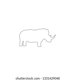 Rhinoceros. simple flat vector icon illustration. outline line symbol - editable stroke