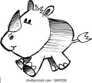 Rhinoceros Sketch Vector Illustration
