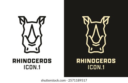 Rhinoceros stylized head geometric line icon