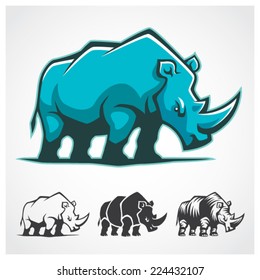 Rhinoceros Symbol. Rhinoceros vector cartoon symbol.