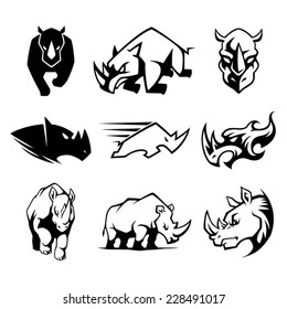 Rhinoceros Symbol. Rhinoceros vector cartoon symbol. 