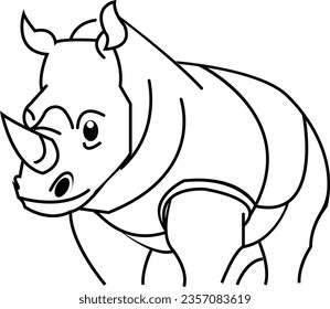 Rhinoceros Vector Cartoon Clipart, Rhinoceros logo icon design vector