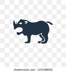 Rhinoceros vector icon isolated on transparent background, Rhinoceros transparency concept can be used web and mobile