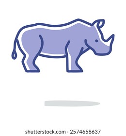 Rhinoceros vector icon. Rhino line icon.