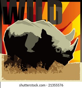 Rhinoceros. Vector illustration.