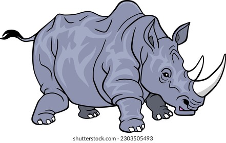 rhinoceros vector illustration isolated on white background