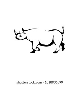 Rhinoceros vector illustration, simple and creative design