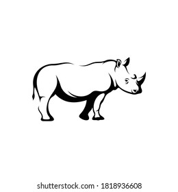 Rhinoceros vector illustration, simple and creative design