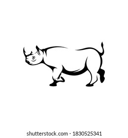 Rhinoceros vector illustration, simple and creative design