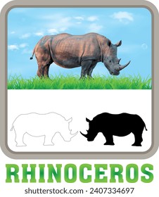 Rhinoceros Vector aislado de arte animal