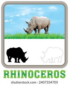 Rhinoceros Vector aislado de arte animal