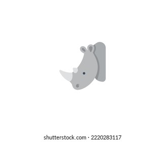 Rhinoceros vector isolated icon. Rhino emoji illustration. Rhinoceros vector isolated emoticon