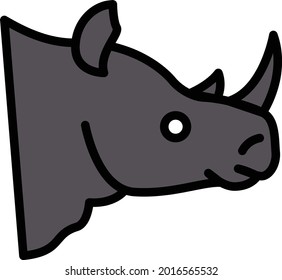 rhinoceros vector line colour icon