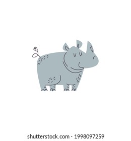 Rhinoceros Vector On White Background