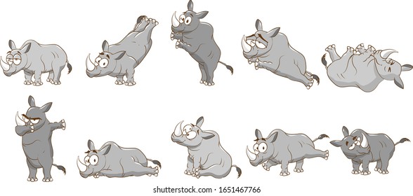 Rhinoceros vector set collection graphic clipart design