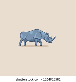 rhinoceros. Vector simple color illustration. isolated object