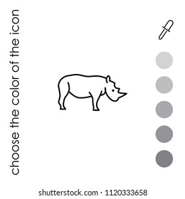 Rhinoceros web line icon.