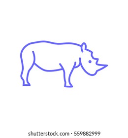Rhinoceros web line icon.