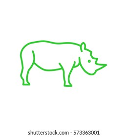 Rhinoceros web line icon.