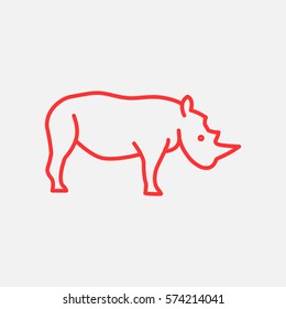 Rhinoceros web line icon.