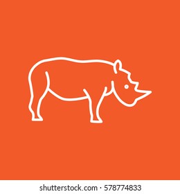 Rhinoceros web line icon.