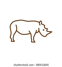 Rhinoceros web line icon.