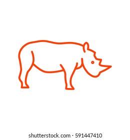 Rhinoceros web line icon.