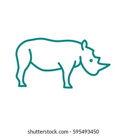 Rhinoceros web line icon.