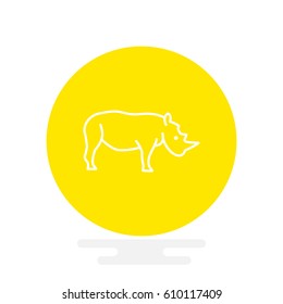 Rhinoceros web line icon.
