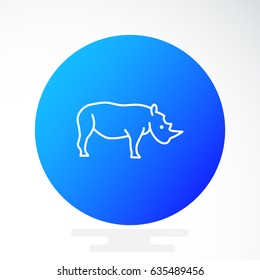 Rhinoceros web line icon.
