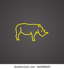 Rhinoceros web line icon.