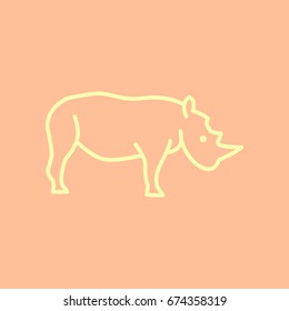 Rhinoceros web line icon.