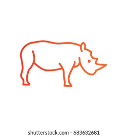 Rhinoceros web line icon.