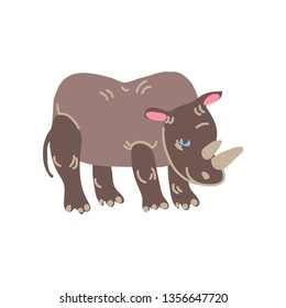 Rhinoceros Wild Exotic African Animal Vector Illustration
