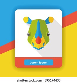 rhinoceros zoo animal flat icon