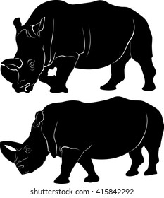 rhinoceroses isolated on white background