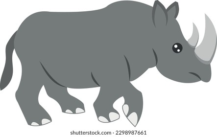 rhinocerous Vector illustration on a transparent background. Premium quality symbols.  Icons for concept and graphic design.
