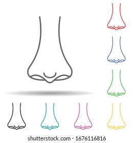 Rhinology multi color set icon. Simple thin line, outline vector of medical icons for ui and ux, website or mobile application