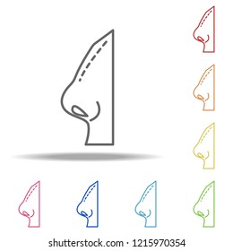 rhinoplasty icon. Elements of plastic syrgery in multi color style icons. Simple icon for websites, web design, mobile app, info graphics