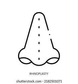rhinoplasty icon. Linear style sign isolated on white background. Vector illustration