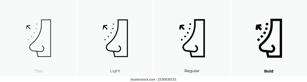 rhinoplasty icon. Thin, Light Regular And Bold style design isolated on white background
