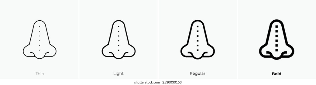 rhinoplasty icon. Thin, Light Regular And Bold style design isolated on white background