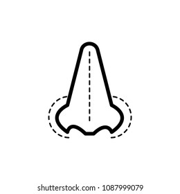 Rhinoplasty illustration. Modern vector style. vector icon. Nose aesthetic. Nose aesthetic vector line style.