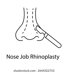 Rhinoplasty Nose Illustration Representing Nasal Reshaping and Facial Harmony icon