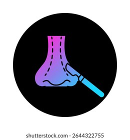 Rhinoplasty Nose Illustration Representing Nasal Reshaping and Facial Harmony icon