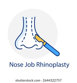 Rhinoplasty Nose Illustration Representing Nasal Reshaping and Facial Harmony icon